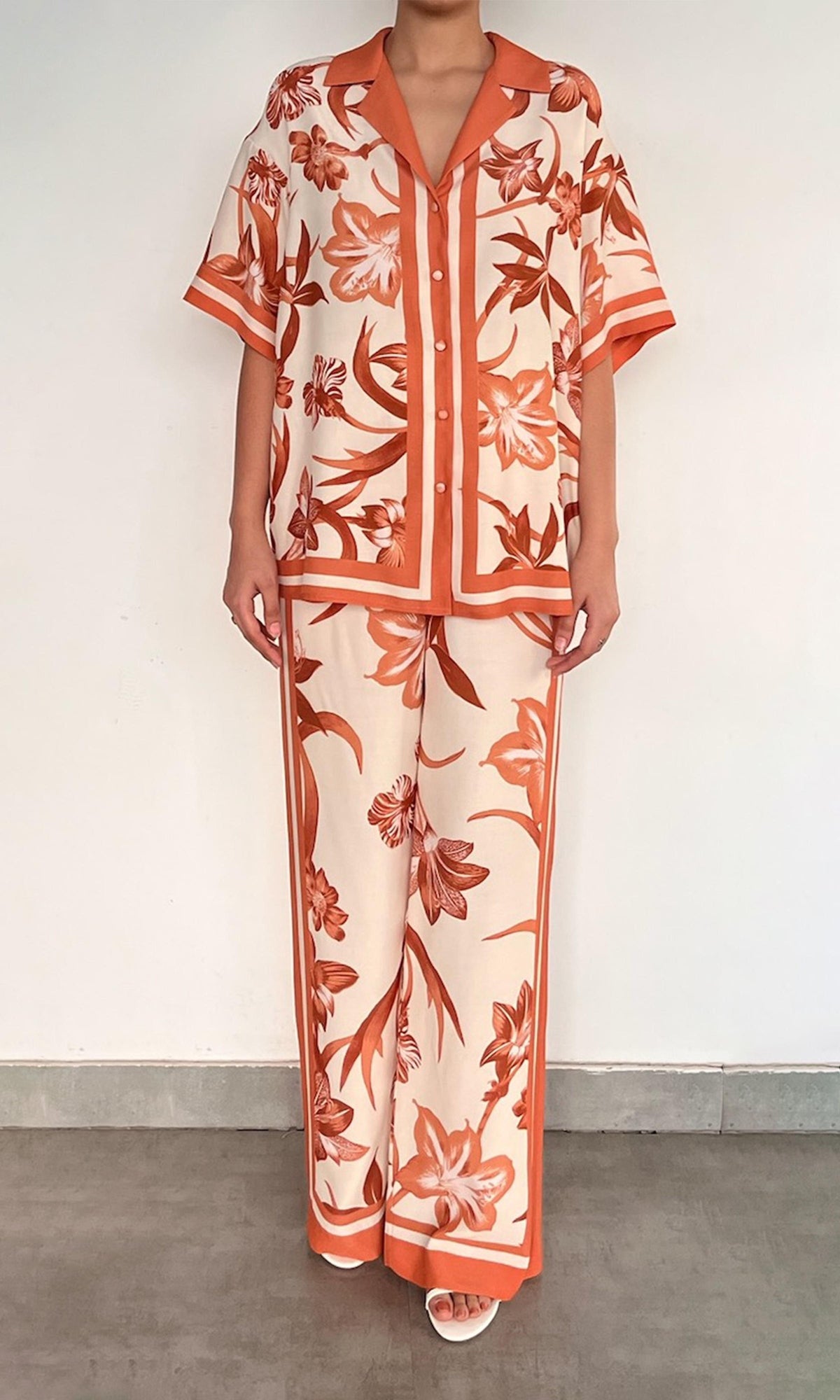 Rococo Sand | Ciro Viscose Crepe Heavy (Skw 3202) Elasticated Pyjama Pants | Beige Brown