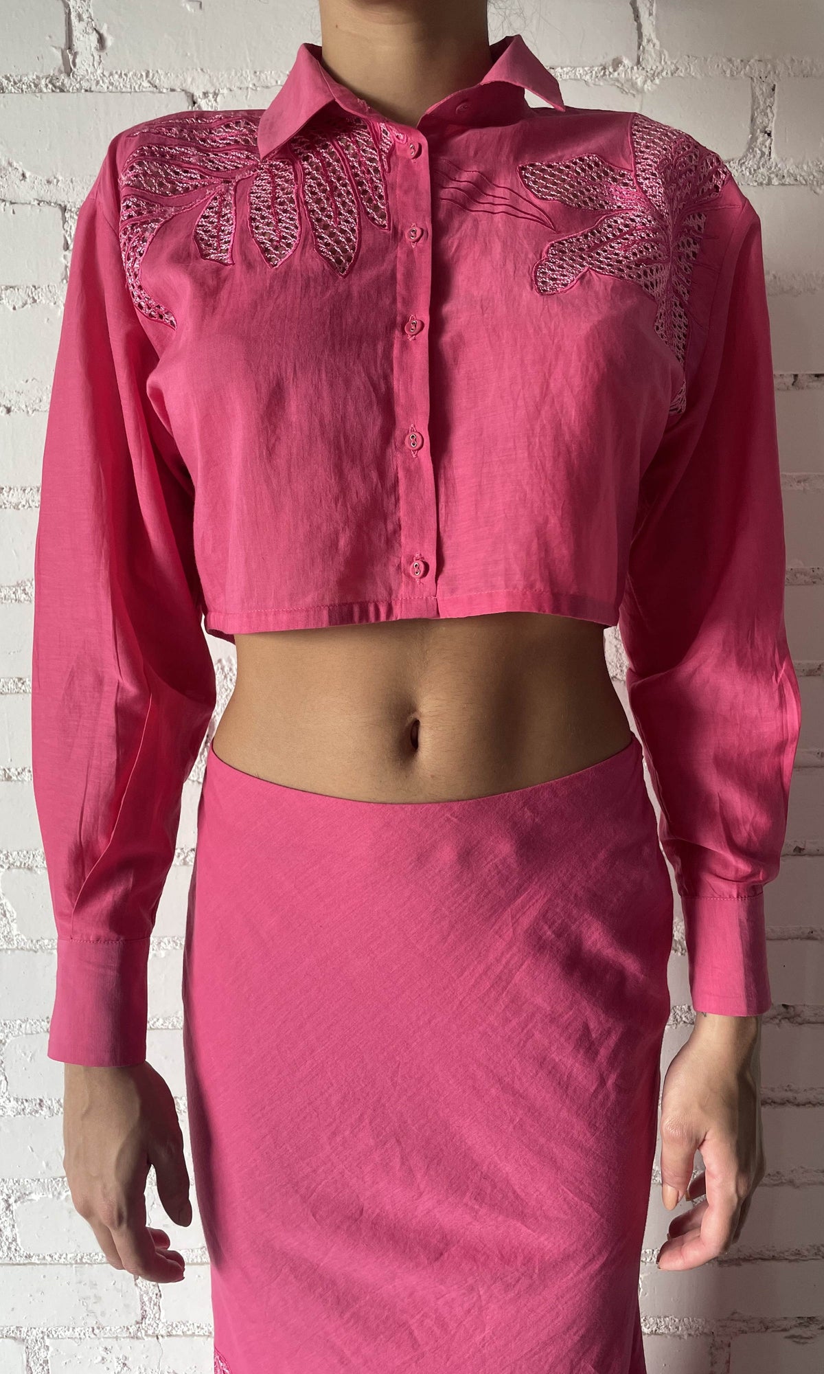 Womens | Cleo Cotton Silk Long Skirt | Pink