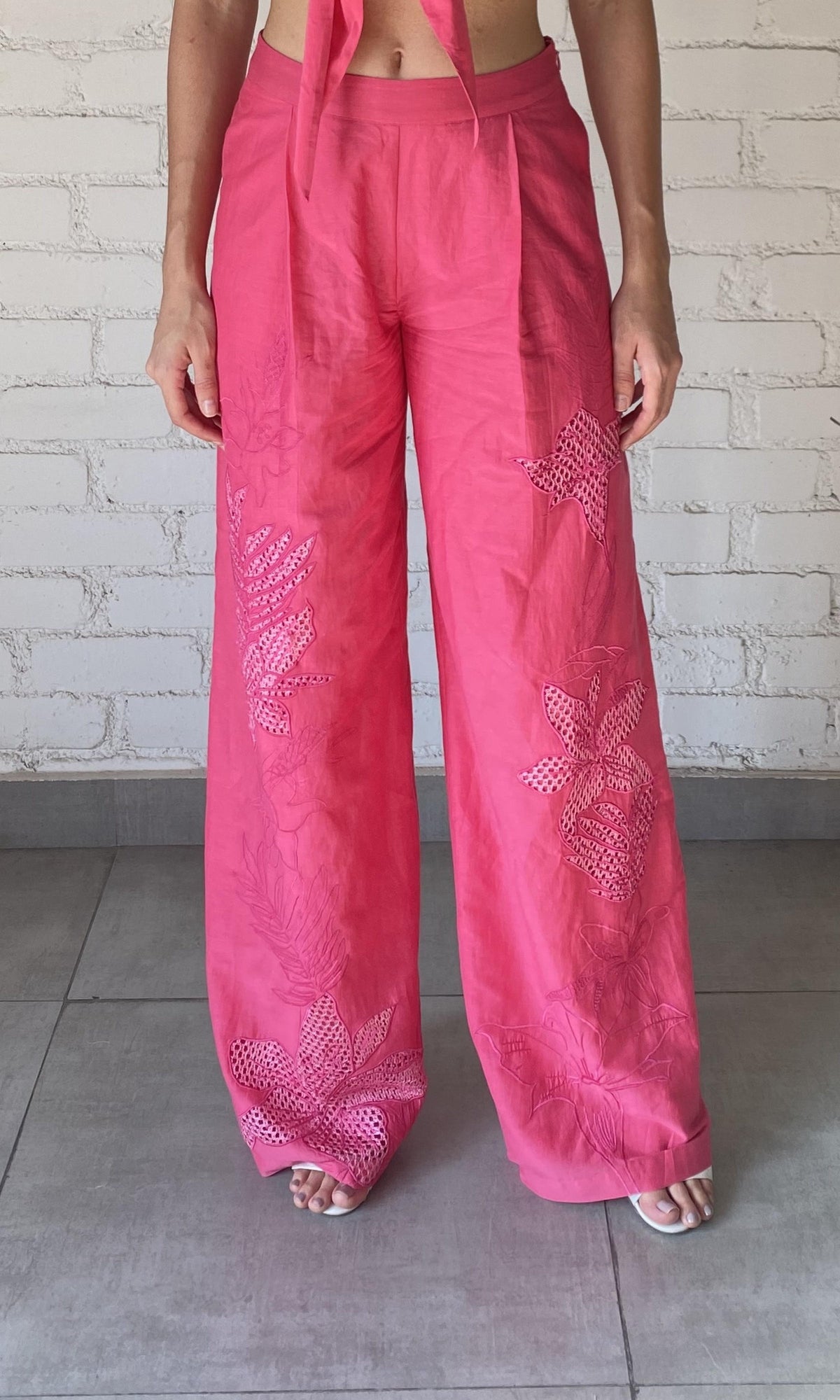 Rococo Sand | Cleo Cotton Silk Pant | Pink