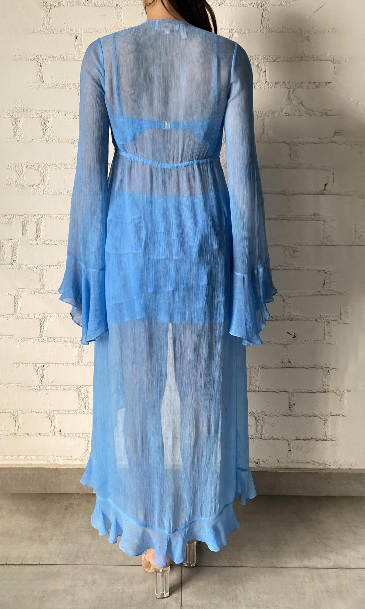 Rococo Sand | Cole Viscose Cape | Blue