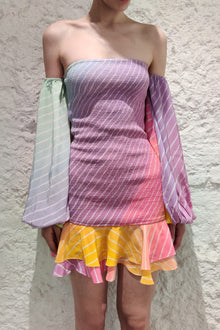 Evie Off-The-Shoulder Short Dress | Rainbow