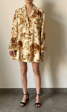 Womens | Inv Cotton Flex Long Sleeve Shirt | Beige Multi