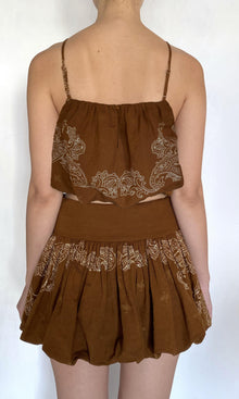 Rococo Sand | Kira Linen Cotton Short Skirt | Brown