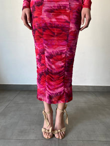 Nylon Powermesh Long Dress | Pink