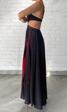Womens | Naia Viscose Natural Crepe Maxi Dress | Black Red