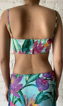 Rococo Sand | Ocean Polyster Satin Lycra Bandeau | Turquoise
