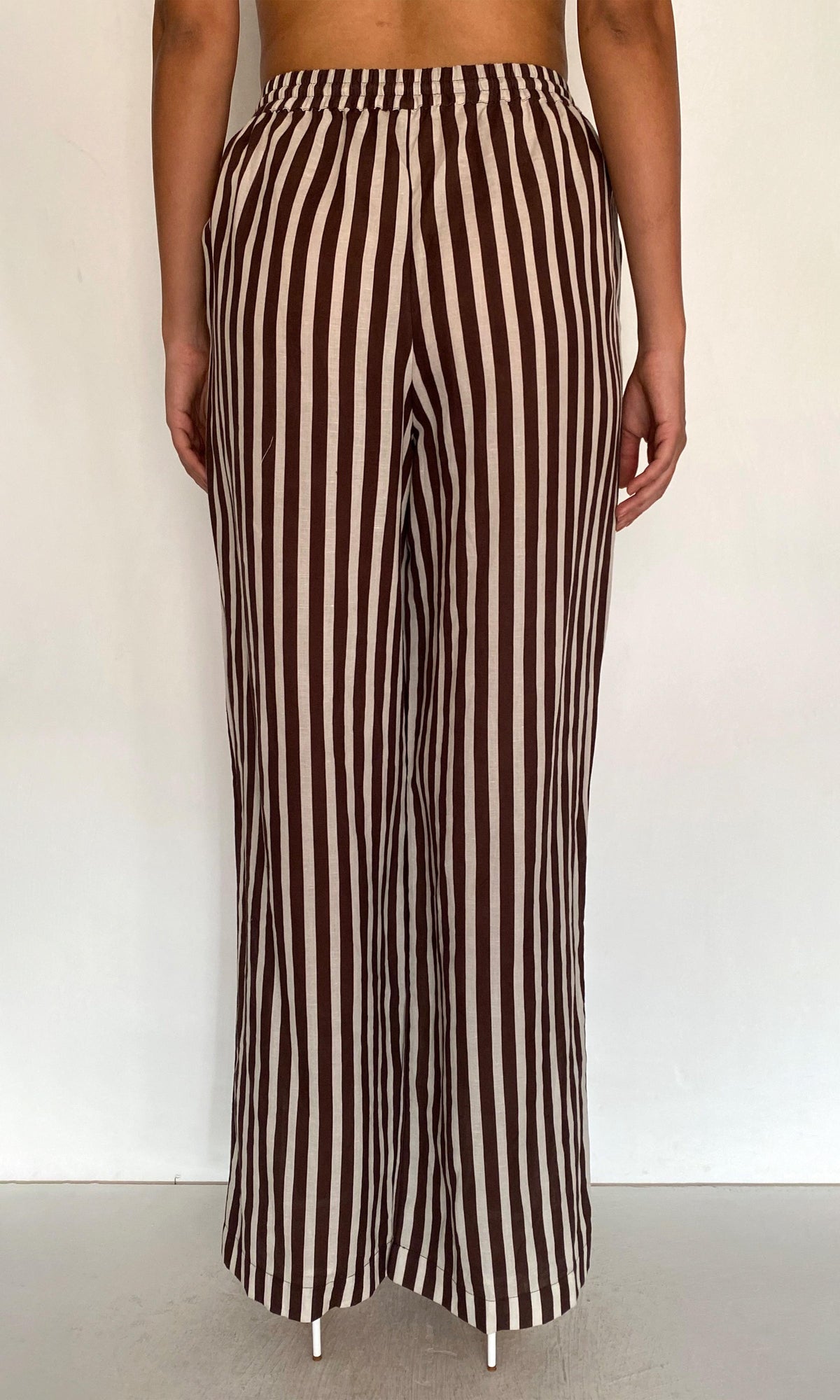 Rococo Sand | Riv Linen Cotton Straight Pants | Brown