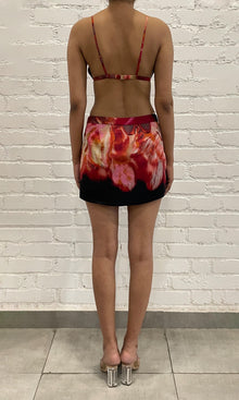 Womens | Shia Viscose Satin Beaded Bralette | Black Pink Multi