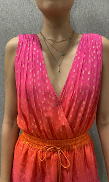 Rococo Sand | Skye Gold Dot Lurex Georgette Top | Pink