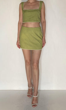Womens | Zin Linen Cotton Square Neck Boxy Top | Green