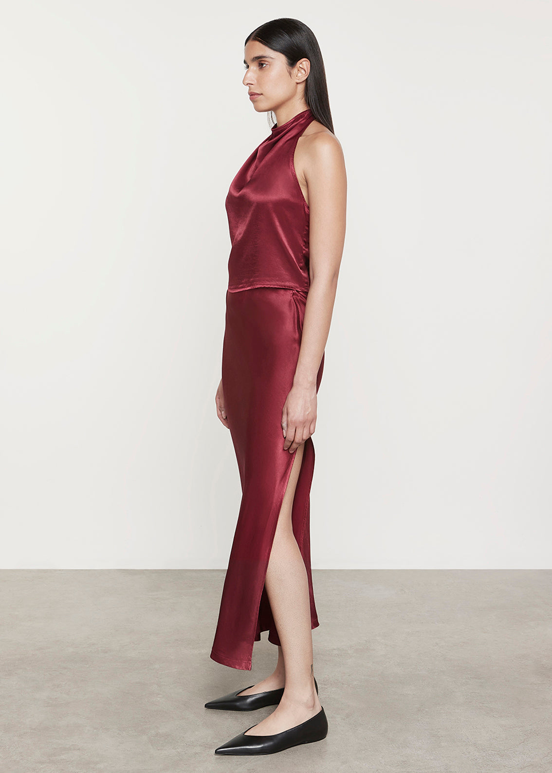 Satin Bias Skirt | Ruby