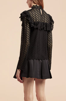 Chevron Lace Top | Black