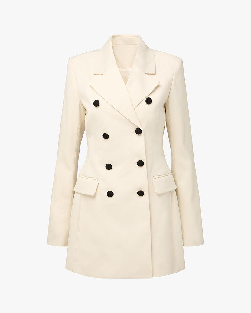 Peplum Blazer Mini Dress | Ivory