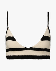 Sweater Bra Top | Ivory/Black