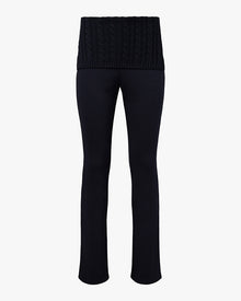 Cable Knit Roll Over Pant | Navy