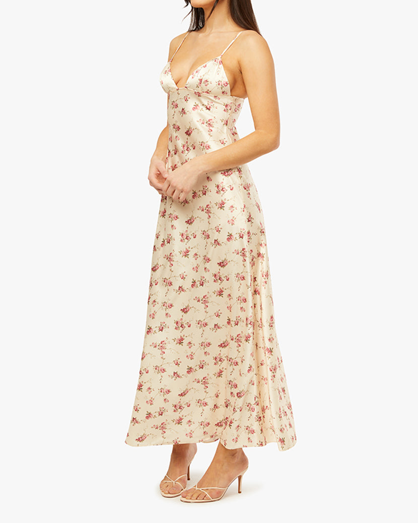 V Front Midi Dress | Antique White