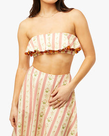 Ruffle Bandeau Top | Lemon Icing