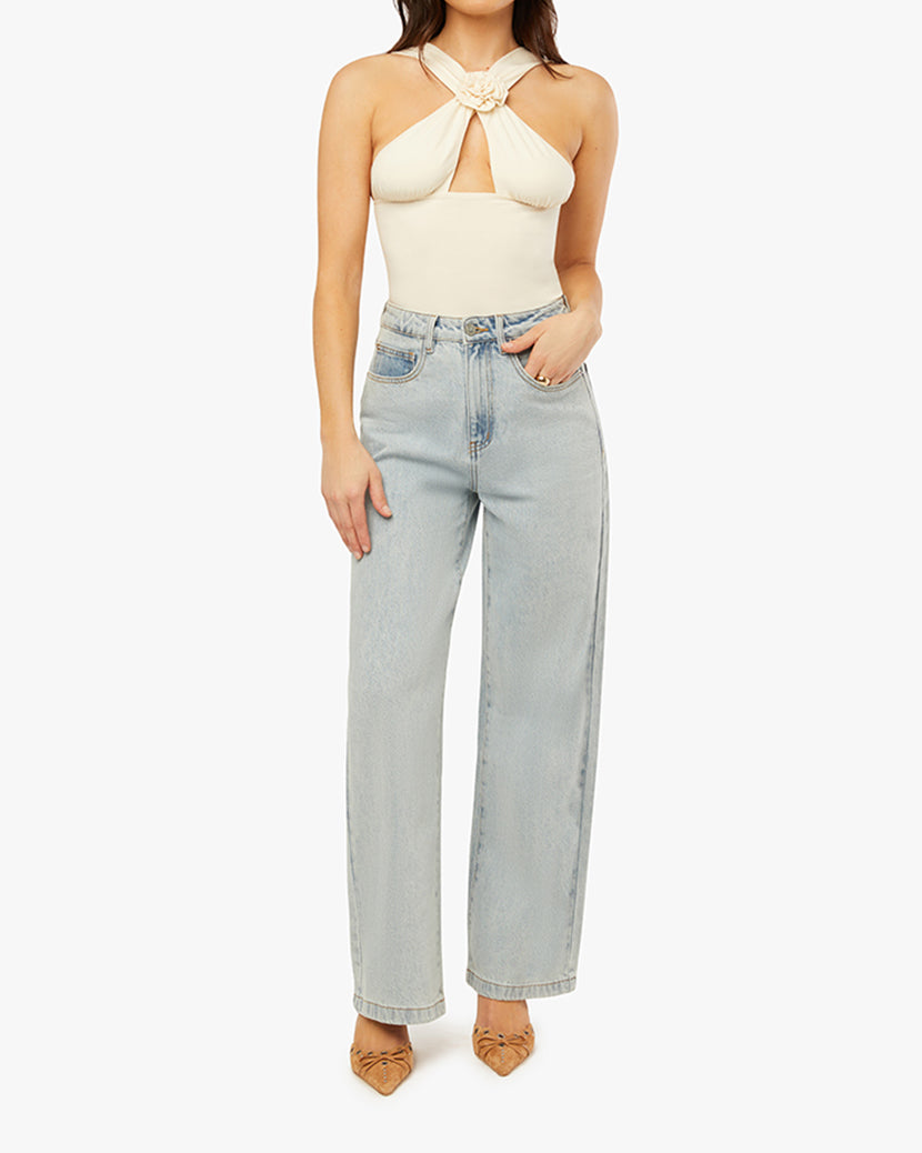 Rose Halter Top | Antique White