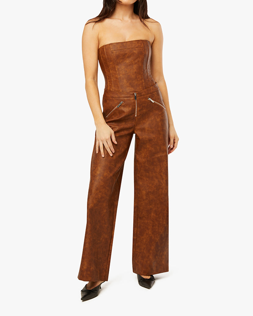 Zipper Fly Pant | Brown