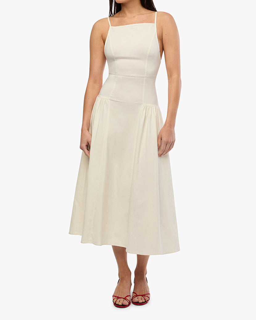 Flare Panel Midi Dress | Ivory