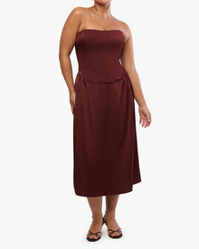 Corset Column Midi Dress | Russet