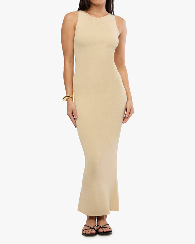 Flutter Muscle Tank Maxi Dress | Wood Ash