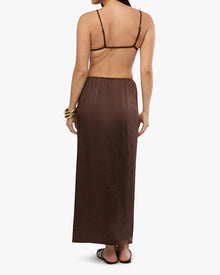 Draped Front Midi Skirt | Muted Eggplant