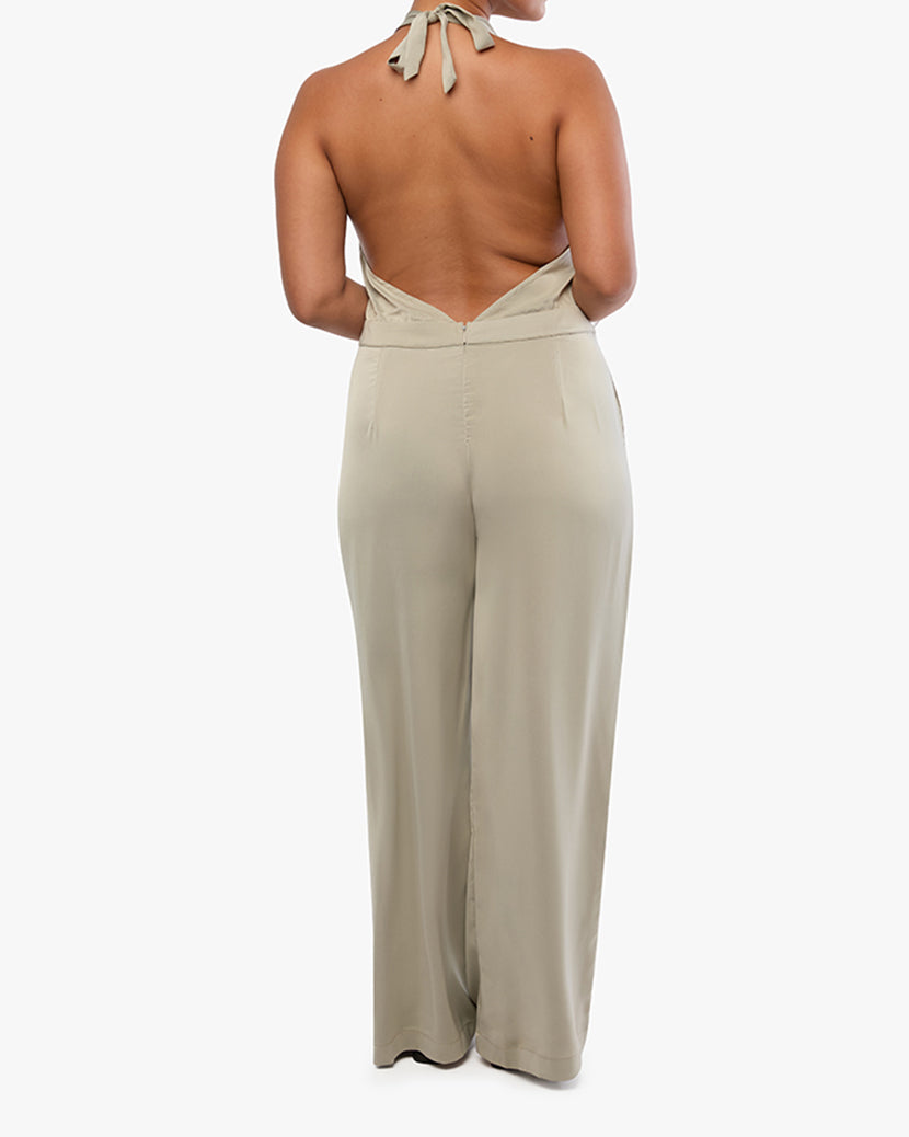 Halter Jumpsuit | Wood Ash