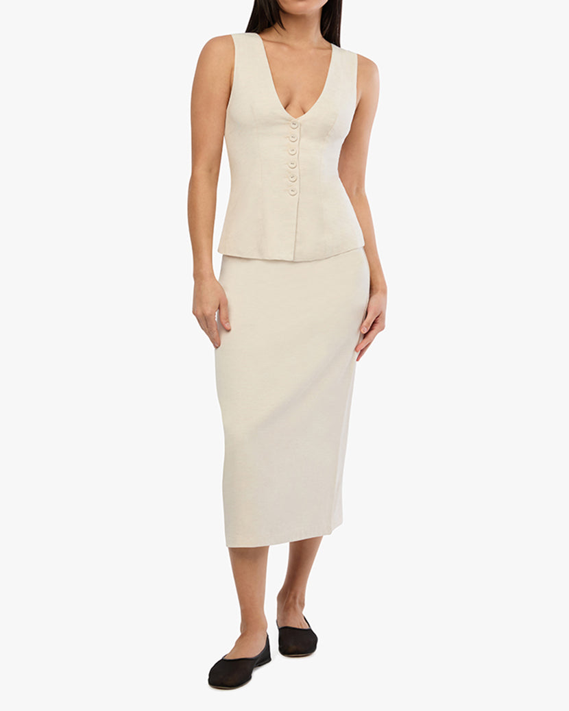 A-line Midi Skirt | Ivory