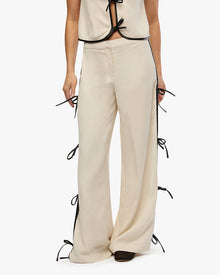 Tie Slit Pant | Ivory/Black