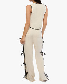 Tie Slit Pant | Ivory/Black
