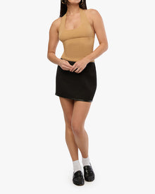 Scoop Neck Halter Tank | Warm Taupe