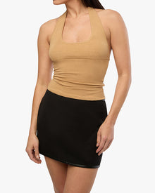 Scoop Neck Halter Tank | Warm Taupe