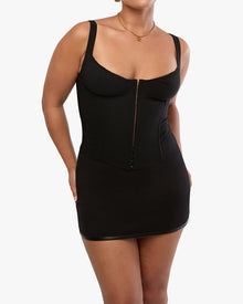 Ruched Cup Scoop Corset | Black