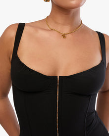 Ruched Cup Scoop Corset | Black