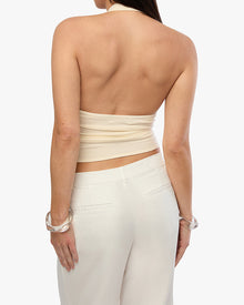 Scoop Neck Halter Tank | Ivory