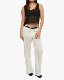 Square Neck Chiffon Tank | Black