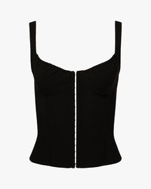 Ruched Cup Scoop Corset | Black