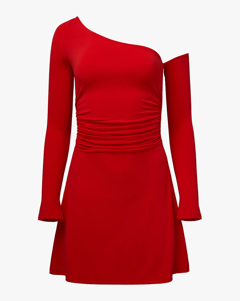 One Shoulder Mini Dress | Vibrant Red