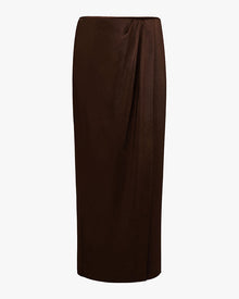 Draped Front Midi Skirt | Muted Eggplant