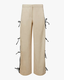 Tie Slit Pant | Ivory/Black