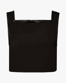 Cropped Square Neck Top | Black
