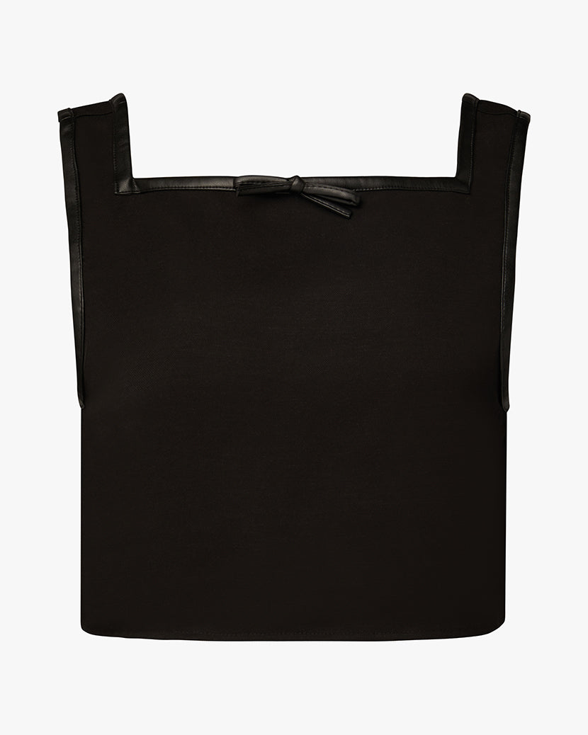 Cropped Square Neck Top | Black