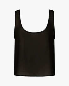 Square Neck Chiffon Tank | Black