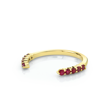 Women | Ruby Cosmic Light Open Shank Band V1 | 14k Yellow Gold