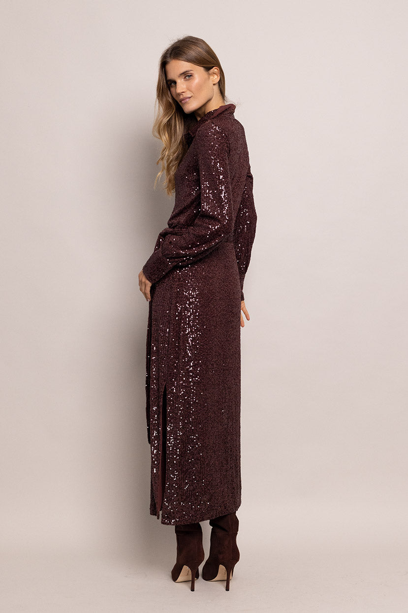 Margaret Dress | Rum Raisin Sequin