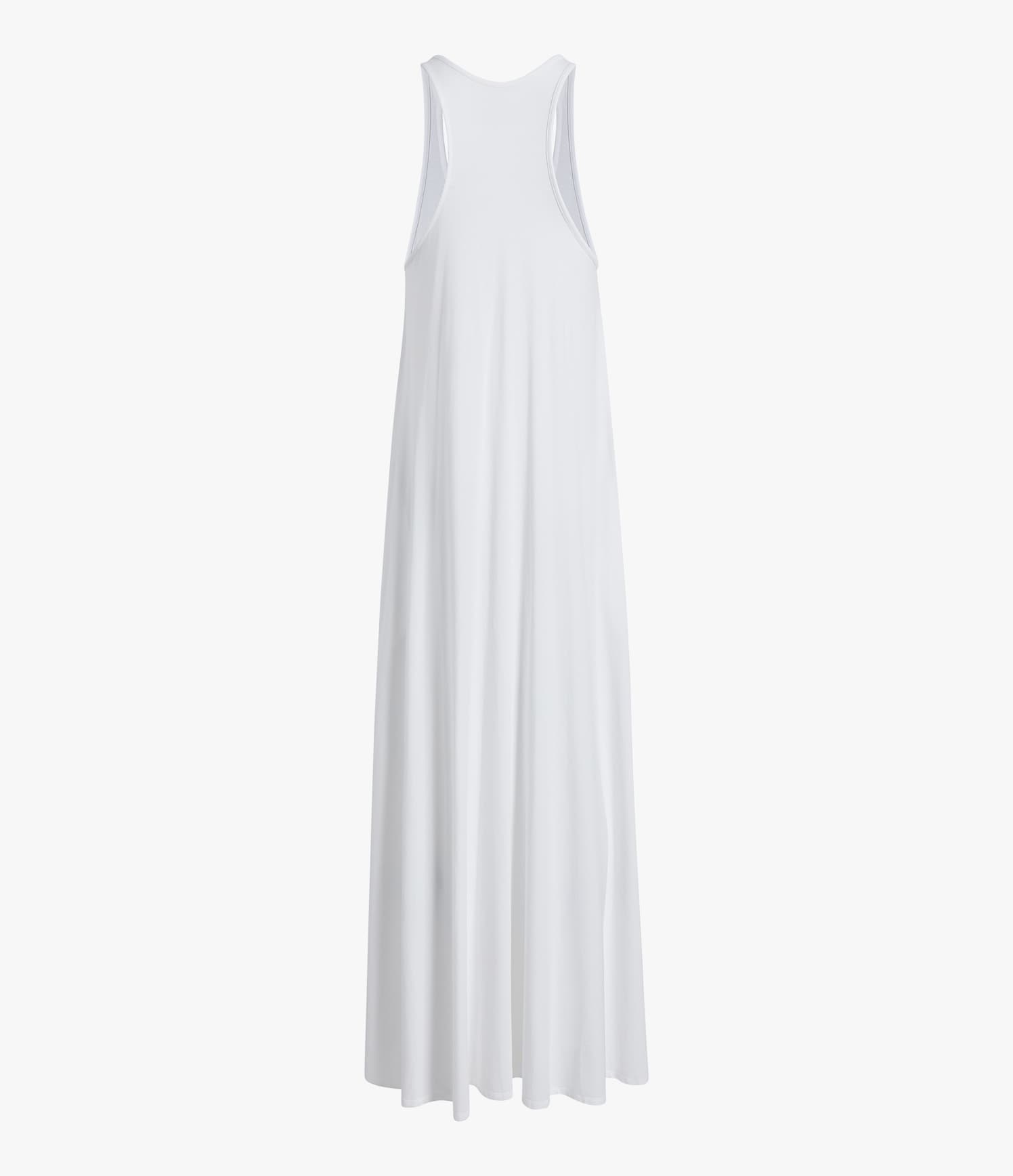 Another Tomorrow Racerback Dress in White – Cotton Women's Dress