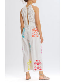 Rainbow Embroidered High Neck Jumpsuit | Rainbow/Multi