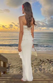 Raleigh Ruffle Maxi Skirt | White