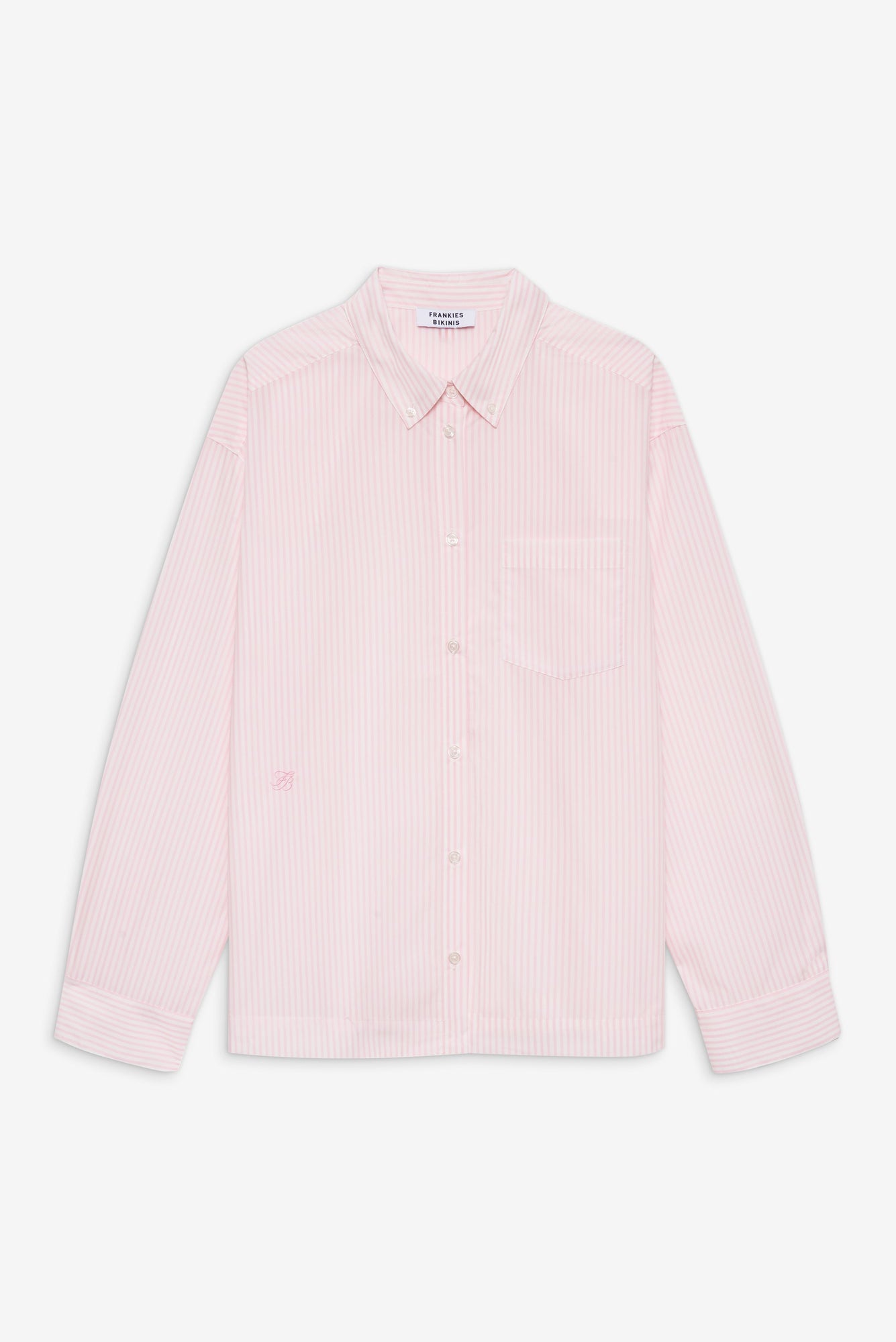 Ralph Poplin Sleep Shirt in Pink Stripe
